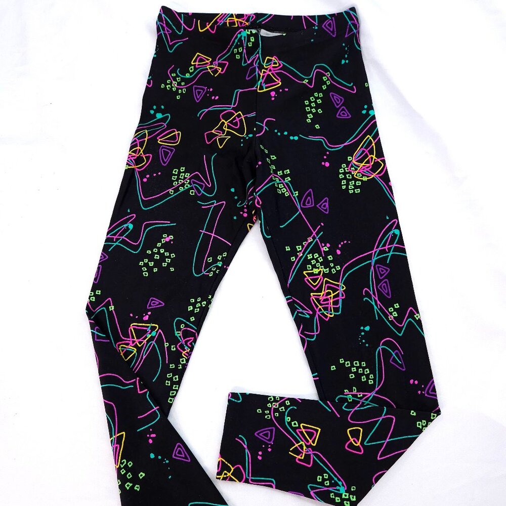 Gilda Marx Spandex VINTAGE 1980s Neon Printed Tights Sz Small